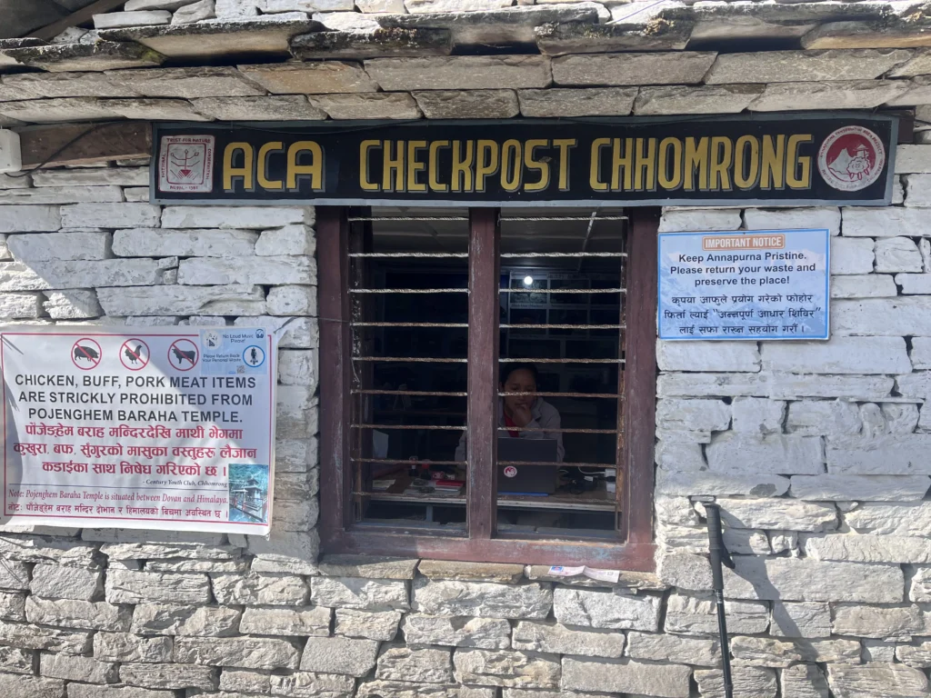 ACA checkpost Chhomrong
